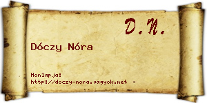 Dóczy Nóra névjegykártya