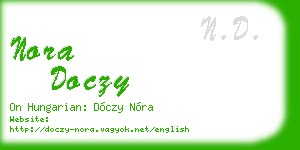 nora doczy business card